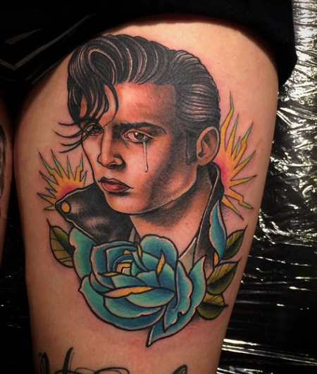 tattoos/ - Johnny Depp with Blue Rose - 101825